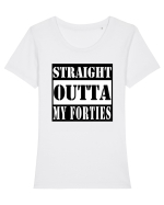 Straight Outta My Forties Tricou mânecă scurtă guler larg fitted Damă Expresser