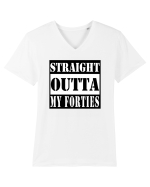 Straight Outta My Forties Tricou mânecă scurtă guler V Bărbat Presenter