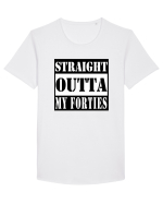 Straight Outta My Forties Tricou mânecă scurtă guler larg Bărbat Skater