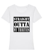 Straight Outta My Thirties Tricou mânecă scurtă guler larg fitted Damă Expresser