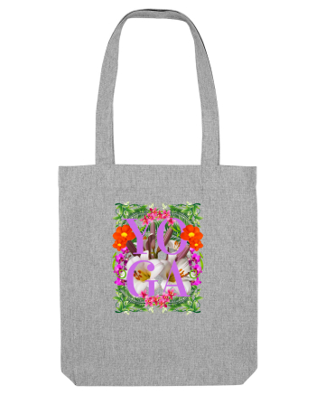 Yoga Este Sportul Meu Favorit Design Cu Flori Heather Grey