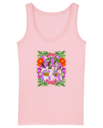 Yoga Este Sportul Meu Favorit Design Cu Flori Cotton Pink