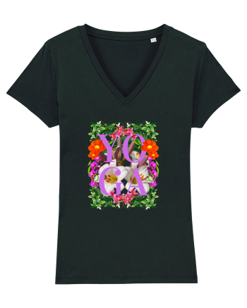 Yoga Este Sportul Meu Favorit Design Cu Flori Black