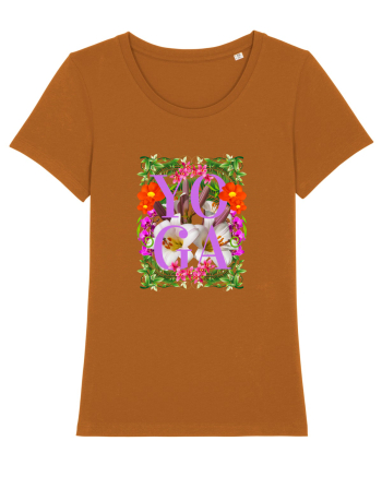 Yoga Este Sportul Meu Favorit Design Cu Flori Roasted Orange