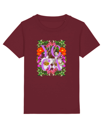 Yoga Este Sportul Meu Favorit Design Cu Flori Burgundy
