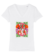 Yoga Este Sportul Meu Favorit Design Cu Flori Tricou mânecă scurtă guler V Damă Evoker