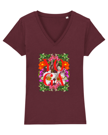 Yoga Este Sportul Meu Favorit Design Cu Flori Burgundy