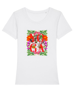 Yoga Este Sportul Meu Favorit Design Cu Flori Tricou mânecă scurtă guler larg fitted Damă Expresser