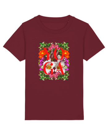 Yoga Este Sportul Meu Favorit Design Cu Flori Burgundy