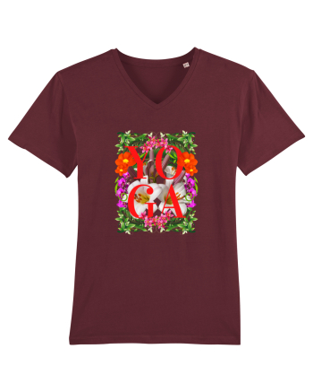 Yoga Este Sportul Meu Favorit Design Cu Flori Burgundy
