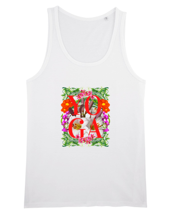 Yoga Este Sportul Meu Favorit Design Cu Flori White
