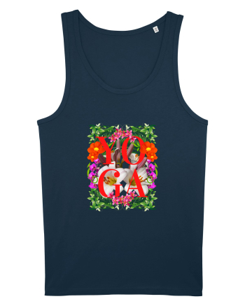 Yoga Este Sportul Meu Favorit Design Cu Flori Navy