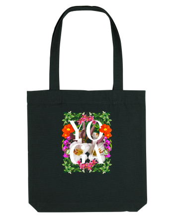 Yoga Este Sportul Meu Favorit Design Cu Flori Black