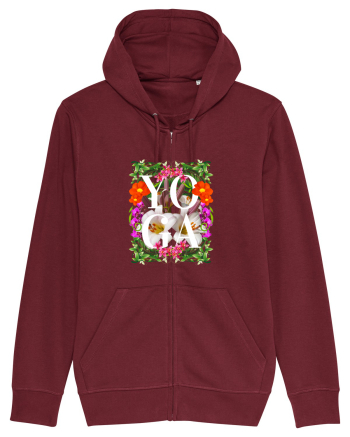 Yoga Este Sportul Meu Favorit Design Cu Flori Burgundy