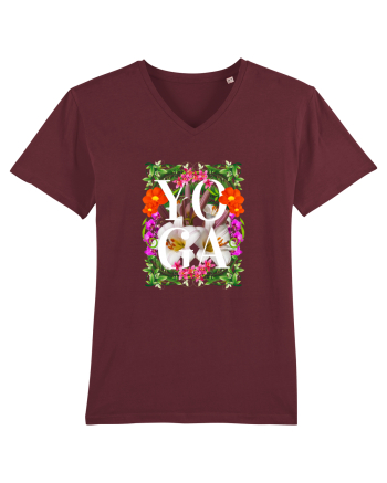 Yoga Este Sportul Meu Favorit Design Cu Flori Burgundy