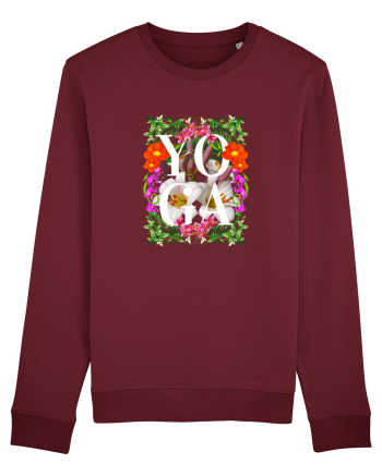 Yoga Este Sportul Meu Favorit Design Cu Flori Burgundy