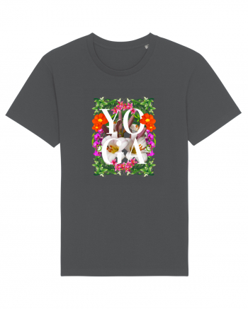 Yoga Este Sportul Meu Favorit Design Cu Flori Anthracite