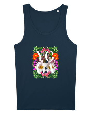 Yoga Este Sportul Meu Favorit Design Cu Flori Navy