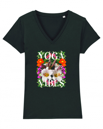 Yoga Vibratii Design Cu Flori Black