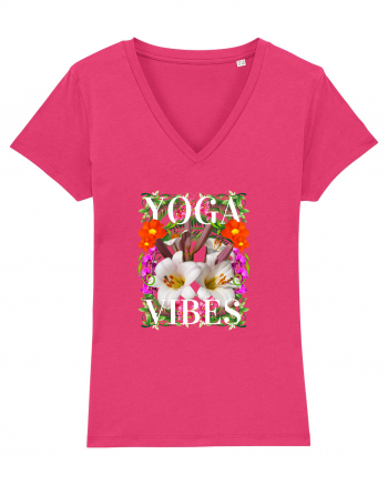Yoga Vibratii Design Cu Flori Raspberry