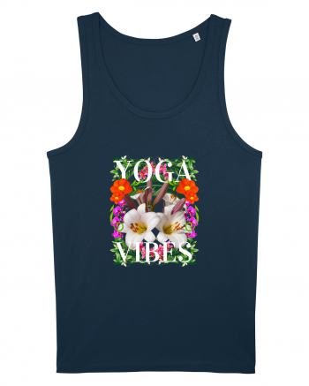 Yoga Vibratii Design Cu Flori Navy