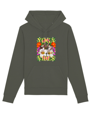 Yoga Vibratii Design Cu Flori Khaki