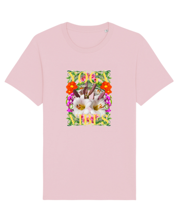 Yoga Vibratii Design Cu Flori Cotton Pink