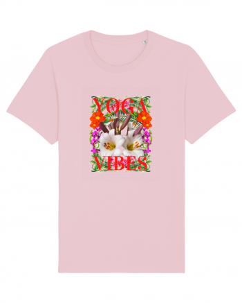 Yoga Vibratii Design Cu Flori Cotton Pink