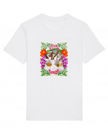 Respira Yoga Vibratii Design Cu Flori White