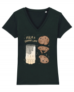 Milk & Cookie - dark Tricou mânecă scurtă guler V Damă Evoker