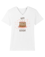 Birthday Cake Tricou mânecă scurtă guler V Bărbat Presenter