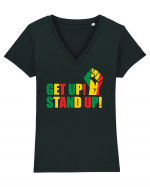 Get Up Stand Up Tricou mânecă scurtă guler V Damă Evoker