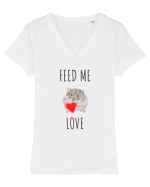 Feed Me Love Tricou mânecă scurtă guler V Damă Evoker