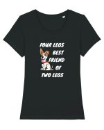 Cainele Este Cel Mai Bun Prieten Al Omului Tricou mânecă scurtă guler larg fitted Damă Expresser