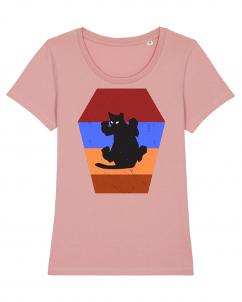 Retro Vintage Cat With 3D  Block Canyon Pink