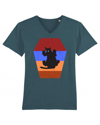 Retro Vintage Cat With 3D  Block Stargazer