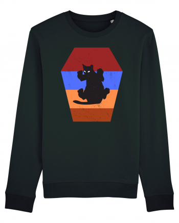 Retro Vintage Cat With 3D  Block Black