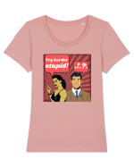 Retro Romance Comic Tricou mânecă scurtă guler larg fitted Damă Expresser