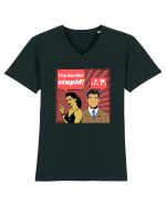 Retro Romance Comic Tricou mânecă scurtă guler V Bărbat Presenter