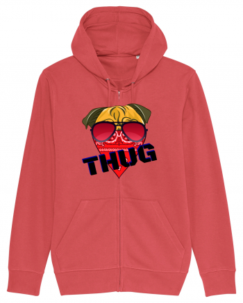 Funny Pug Pun .Thug tshirt Carmine Red