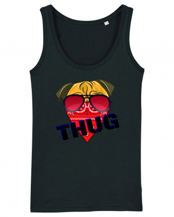 Funny Pug Pun .Thug tshirt Black