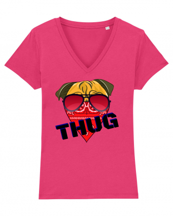 Funny Pug Pun .Thug tshirt Raspberry