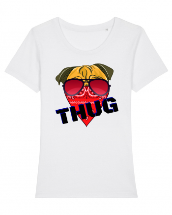 Funny Pug Pun .Thug tshirt White