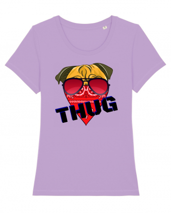 Funny Pug Pun .Thug tshirt Lavender Dawn