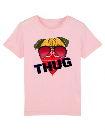 Funny Pug Pun .Thug tshirt Cotton Pink