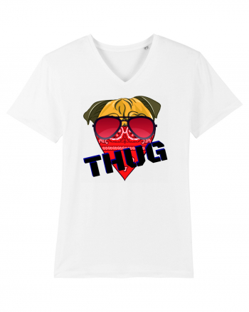 Funny Pug Pun .Thug tshirt White