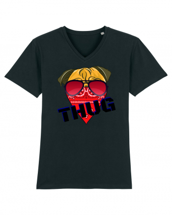 Funny Pug Pun .Thug tshirt Black