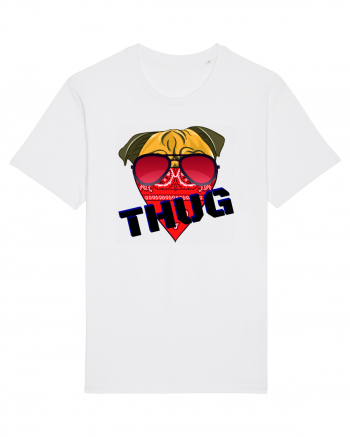 Funny Pug Pun .Thug tshirt White