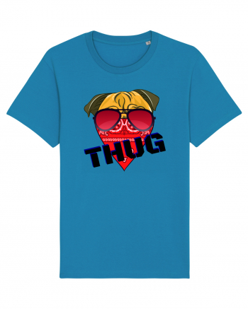 Funny Pug Pun .Thug tshirt Azur