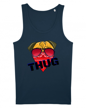 Funny Pug Pun .Thug tshirt Navy